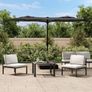 Double-Head Garden Parasol with LEDs Anthracite 316x145 cm Image 2