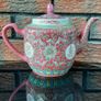 Chinese Famille Rose Longevity, Porcelain Tea Pot Image 3
