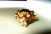 Vintage Hallmarked 9ct Gold Gemset 'Panther' Ring