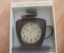 Clock/10" Famuna Coffee Mug Wall Clock .. Price Drop