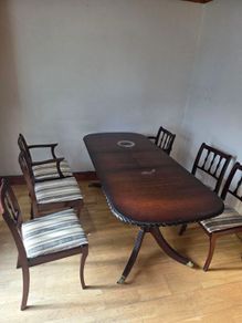 Antique dining table and chairs