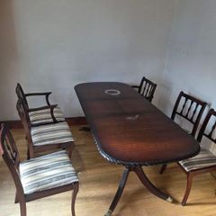 Antique dining table and chairs
