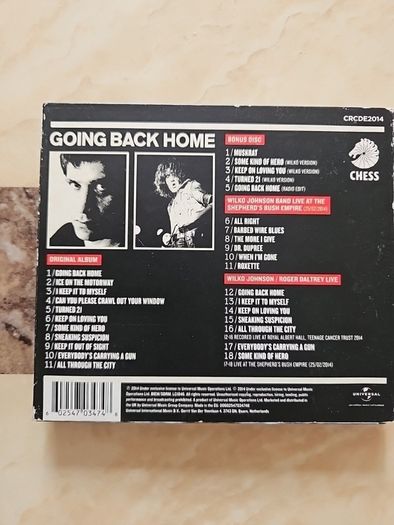Wilco Johnson  / Roger 2CD (Deluxe Edition) - Going Back Home