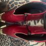 Mens Red Snakeskin Boots Pointed Toe UK 7 Image 5