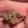 Sterling Silver Ring with Peach Coloured Stones Size P Image 2