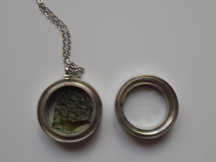 Gemstone jewellery, Floating pendant, Moldavite, Jewellery, Gift