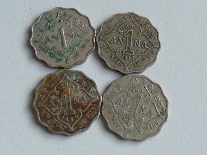 India 1 anna coins