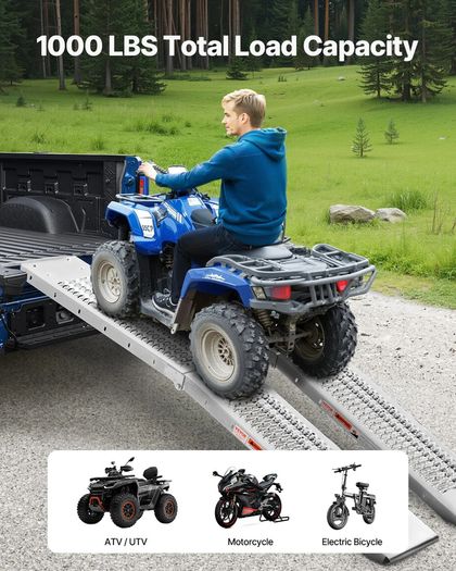 Heavy Duty Steel Ramps Fit for ATV, UTV, Motorcycle, Electric Bicycle, etc