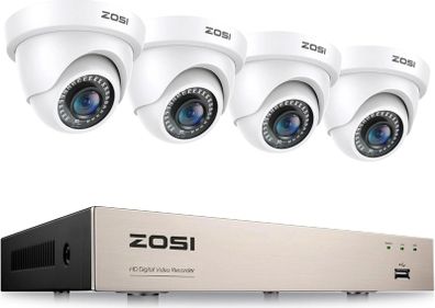 Zosi security camera's x4 with 8 channel DVR no hard drive
