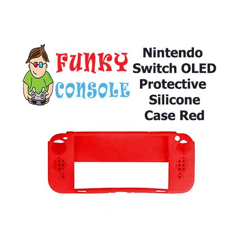 Nintendo Switch OLED Protective Silicone Rubber Gel Console Soft Case Cover Red