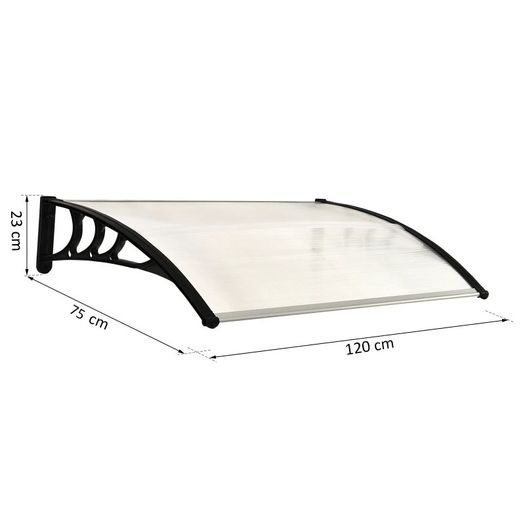NEW SALE | Curved Window Door Canopy Aluminium Rigid Plastic Polycarbonate Fixed Outdoor Awning Modern Design UV Water Rain Resist