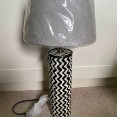Modern Geometric Mother of Pearl Cylinder Ceramic Table Lamp