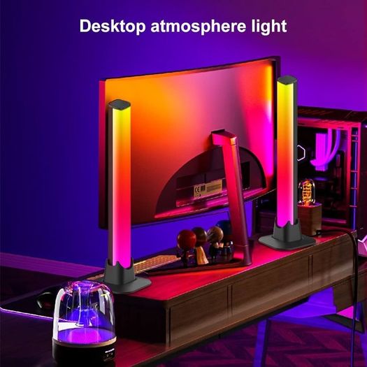 Gaming Light bar 2PCs Entertainment Lighting for TV and Gaming, Ambiance Gaming Lamp Sync with Music,Immersion Light Bar Apply to TV, Room,Living Room