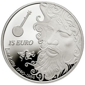 Ireland Luke Kelly Coin 2020 Silver Proof 15 Euro with Original Holder and Coa