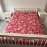 White wooden bed frame with two matching bedside lockers Image 2