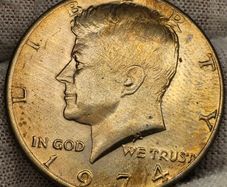 USA United States 1974 Kennedy Half Dollar 50 Cent Beautiful Natural Toning