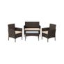 Garden Furniture Set, PE Polyrattan, Lounge Set, 4 pieces Patio Furniture, Outdoor, for Patio, Balcony, Garden Image 5