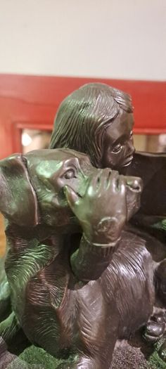 Genesis Bronze Dogs Statues X 2