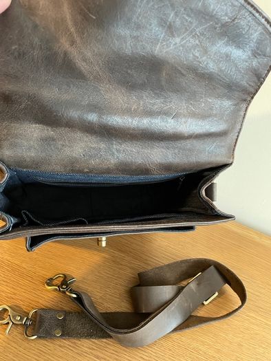 Handmade Brown Leather Cross-Body Bag