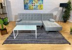 Light grey velvet corner Sofa Bed Large. 236cm