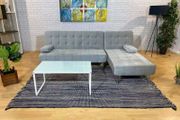 Light grey velvet corner Sofa Bed Large. 236cm