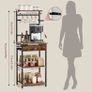 5 Tier Coffee Bar Station, Coffee Stand with Fabric Drawers, 8 S-Shaped Hooks Image 2