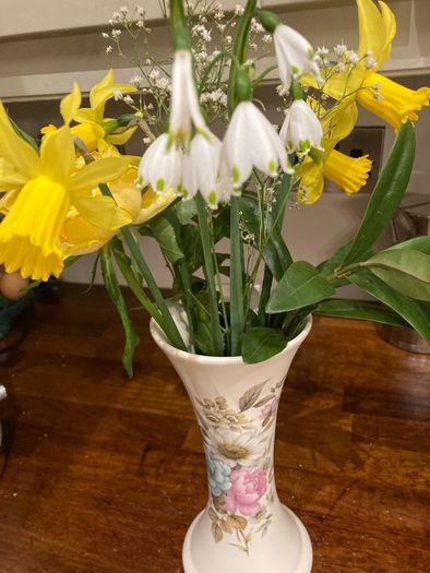 Vintage Purbeck Pottery Poole Dorset Floral Vase - 22 cm tall