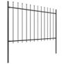 Garden Fence with Spear Top Steel 3.4x1.2 m Black Image 2
