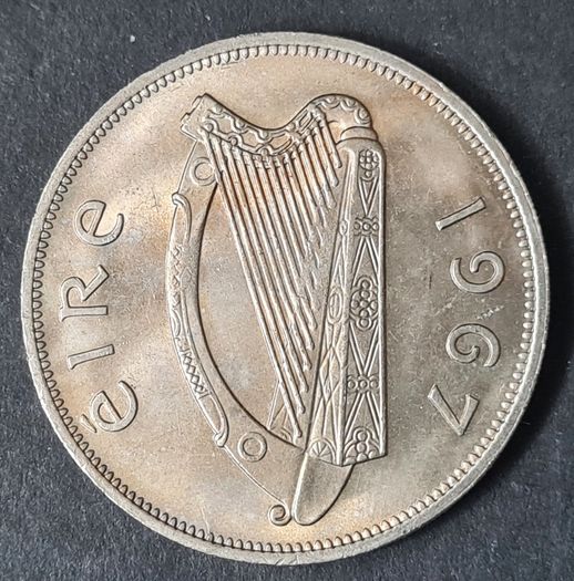 Ireland 1967 Half Crown Stunning Unc coin