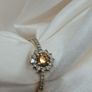 Sparkling Champagne Diamond Halo Ring Image 10