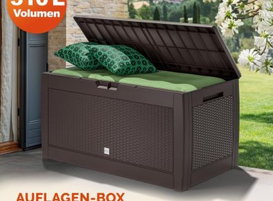Garden Storage Box Cushions 310L  Rattan Look