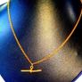 Pristine Vintage 9k Solid Gold T-Bar Necklace Image 9