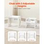 Montessori Weaning Table and Chair Set, Wooden Toddler Table and Chair Set for Aged 1-5, Adjustable Height Kids Montessori Chair and Activity Table, Ideal for Reading, Eating, Playing White Image 4