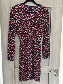 River Island heart print pleated dress (UK 14)