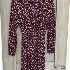 River Island heart print pleated dress (UK 14)