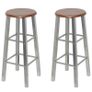 Bar Stools 4 pcs Silver and Brown MDF - Free Delivery Nationwide Image 5