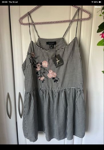top Bnwt size 12 black & white gingham top primark