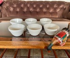 6 Vintage Style Mason Cash Small White Pudding Bowl 48s 1950 1960s Era