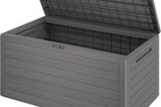 Outdoor Storage Box 300L Capacity, Weatherproof, Wood-Effect Design