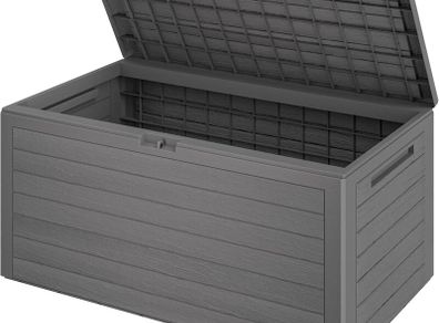 Outdoor Storage Box 300L Capacity, Weatherproof, Wood-Effect Design