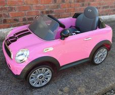 Kids Pink Electric Mini Cooper Car (used).