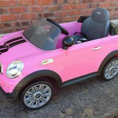 Kids Pink Electric Mini Cooper Car (used).