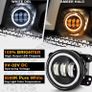 4-Inch LED Fog Lights Featuring White Angel Eyes Halo Rings, Image 4