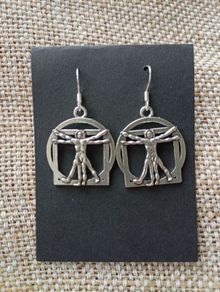 DaVinci's Vitruvian Man Earrings