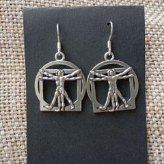 DaVinci's Vitruvian Man Earrings