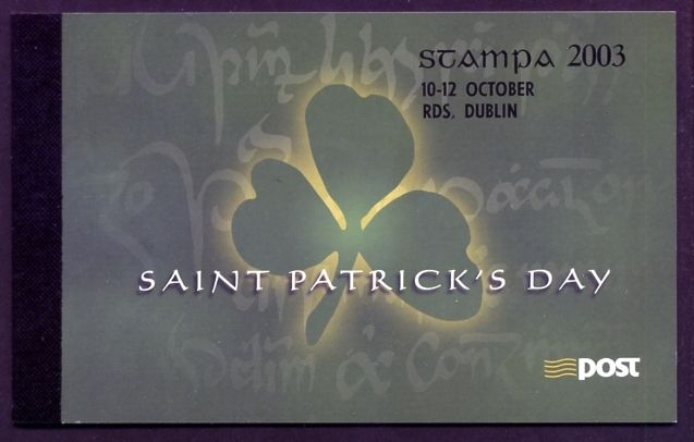 2003 Ireland Stampa Members Souvenir St Patrick's Day Commemorative Stamp Booklet Overprinted for Stampa Mint Never Hinged (MNH)