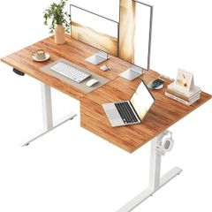 L-shaped Height Adjustable Desk, 140 x (60-80 cm), Electric Standing Desk