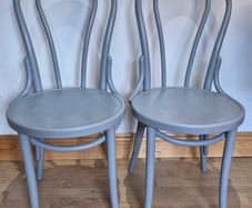 Classic Thonet No. 18 Style Bistro Chairs Slate Grey