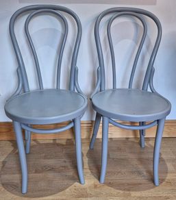Classic Thonet No. 18 Style Bistro Chairs Slate Grey