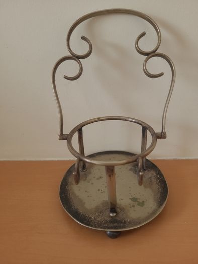 Antique silver hanging plant holder - silver hallmarked